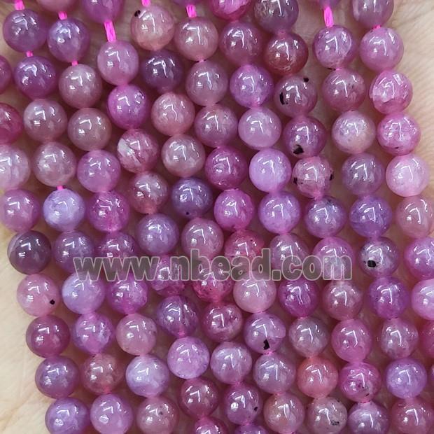 Natural Ruby Beads Smooth Round