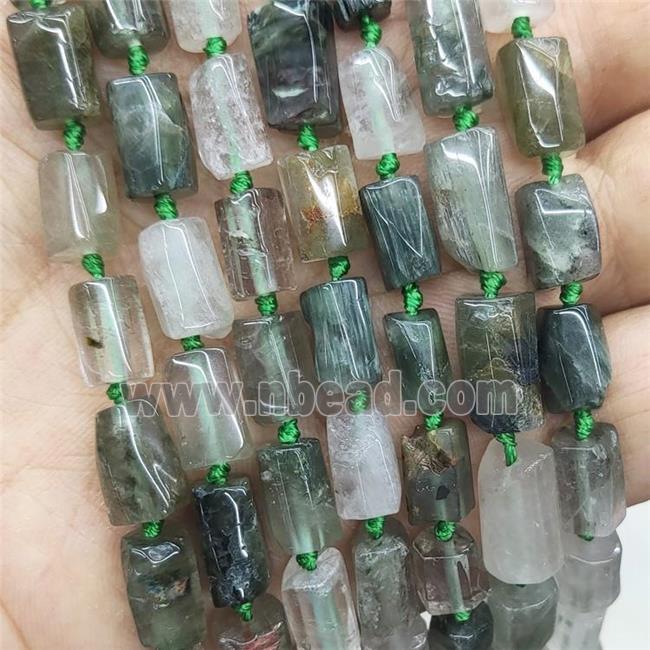 Natural Green Rutilated Quartz Beads Tube