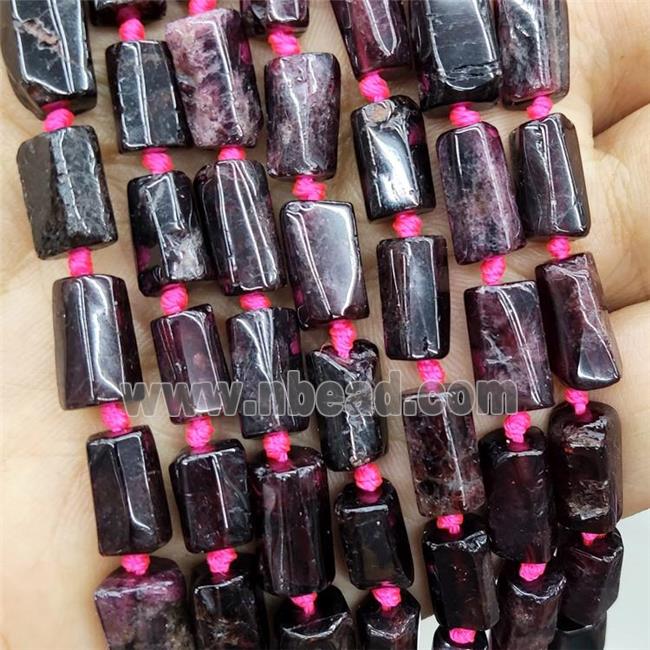 Natural Garnet Beads Tube DarkRed