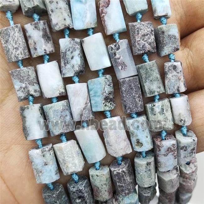 Natural Larimar Beads Blue Tube