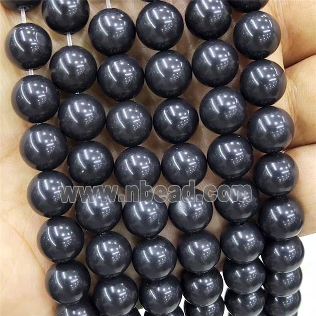 Black Biotite Beads Smooth Round Mica