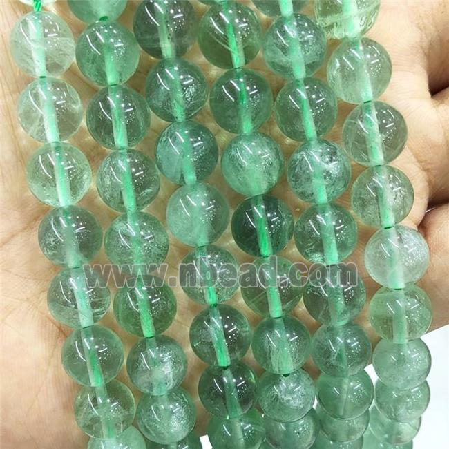 Natural Green Fluorite Beads Smooth Round