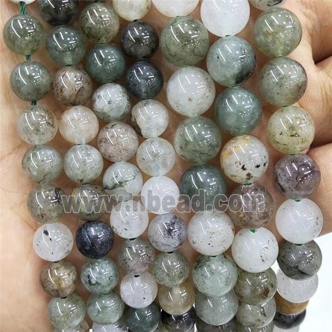 Natural African Chlorite Quartz Beads Green Smooth Round