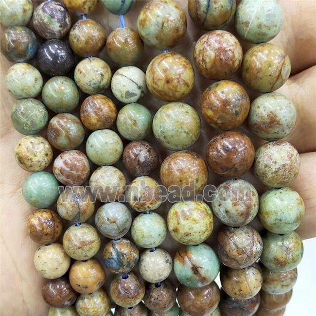 Green Chrysocolla Beads Smooth Round