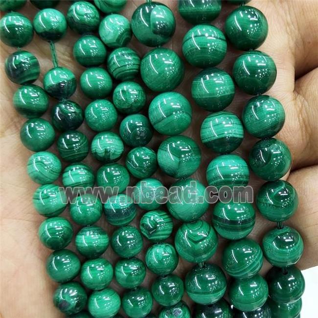 Natural Malachite Beads Green Smooth Round