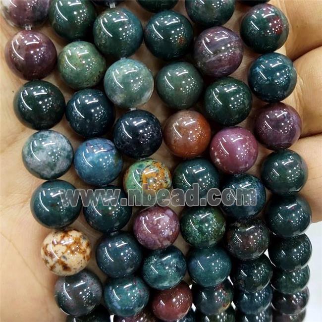 Natural Bloodstone Beads Multicolor Smooth Round