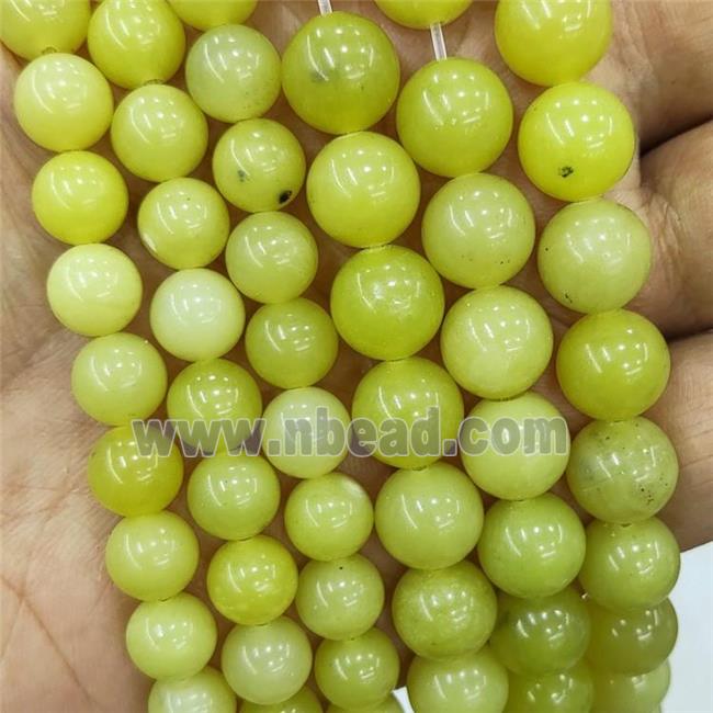 Lemon Jade Beads Smooth Round