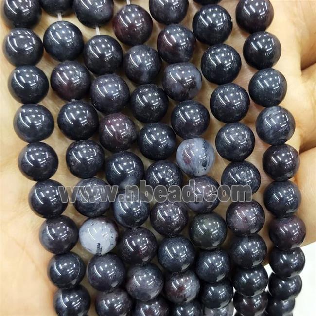 Black Bloodstone Beads Smooth Round
