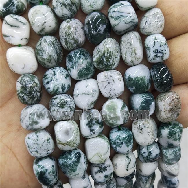 Natural Green Tree Agate Chips Beads Freeform