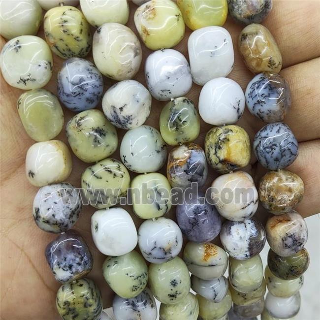 Natural Moss Opal Beads Yellow Chips Freeform