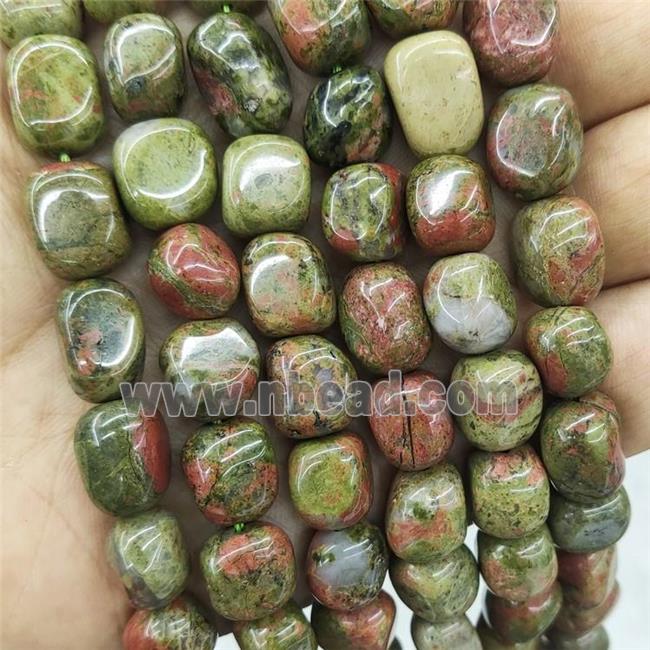 Natural Unakite Chips Beads Green Freeform