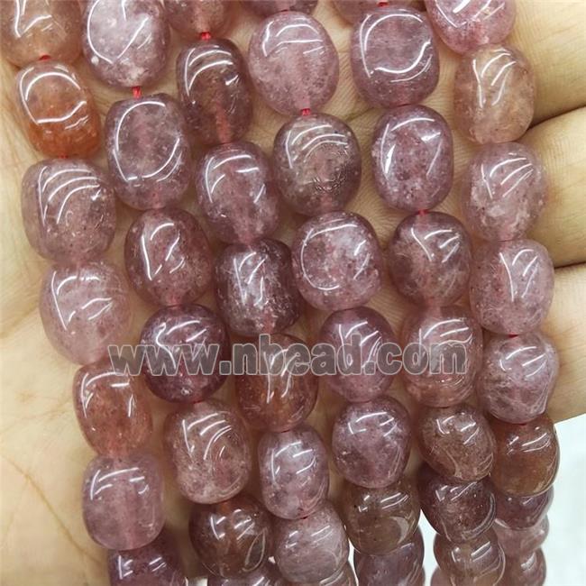 Natural Pink Strawberry Quartz Chips Beads Freeform