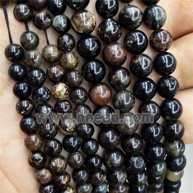 Natural Phlogopite Beads Smooth Round Black B-Grade