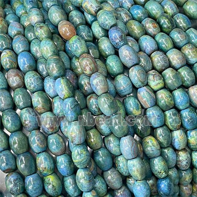 Natural Agate Barrel Beads Blue Dye
