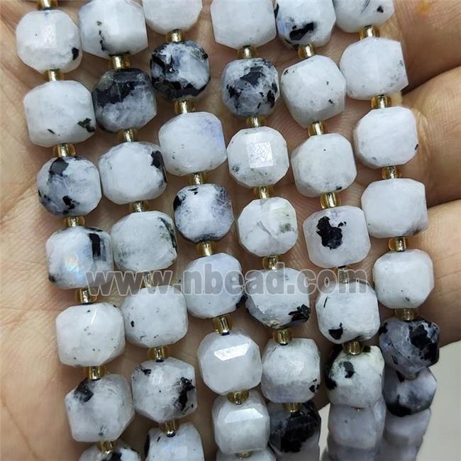 Natural White Moonstone Beads Faceted Cube B-Grade