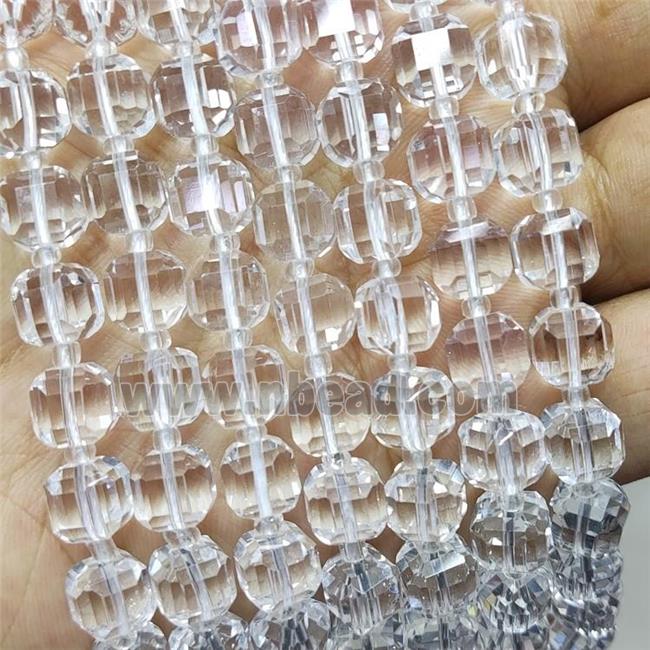Natural Clear Quartz Beads Faceted Cube