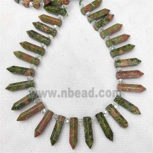 Natural Unakite Bullet Beads