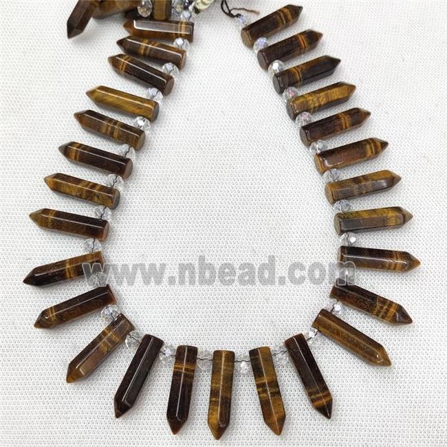 Natural Tiger Eye Stone Bullet Beads