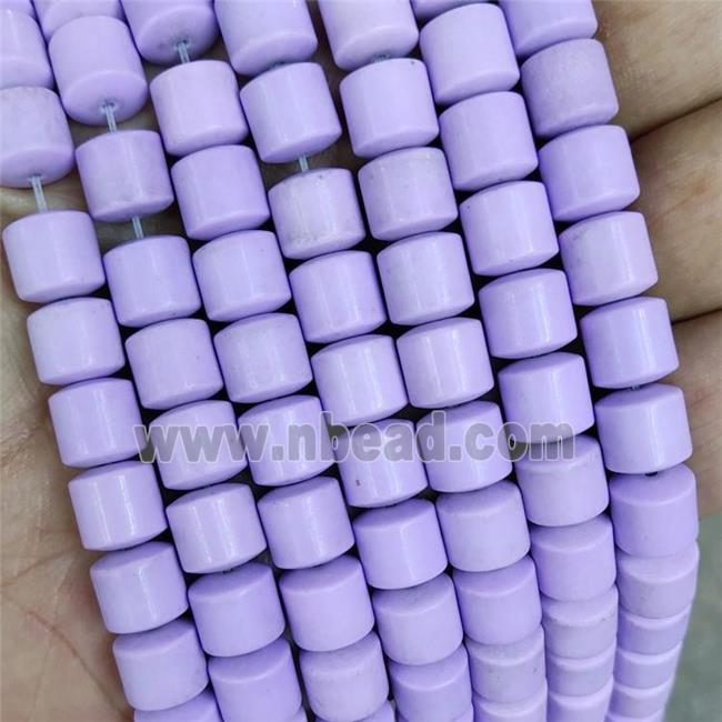 Lavender Oxidative Agate Tube Beads