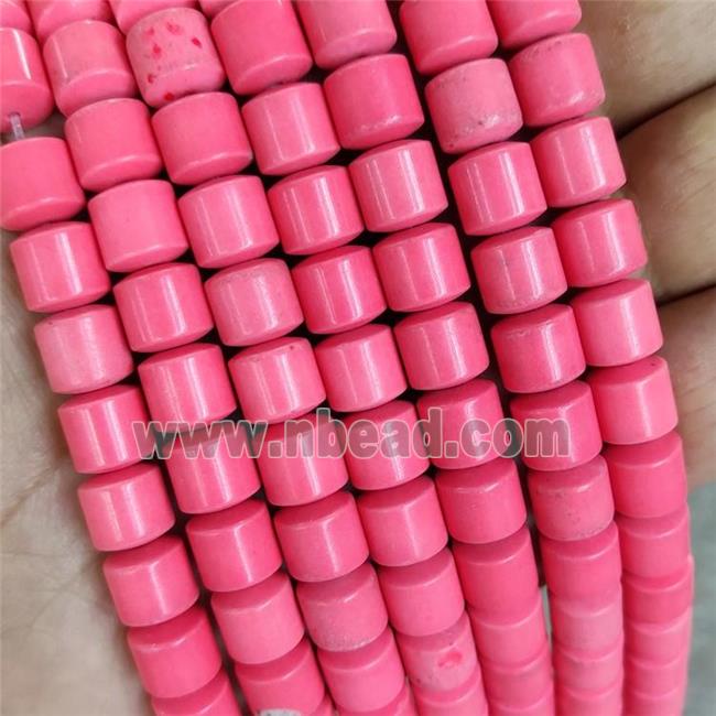 Pink Oxidative Agate Tube Beads