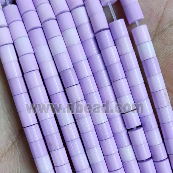 Lavender Oxidative Agate Tube Spacer Beads