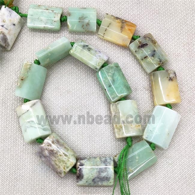 Natural Green Opal Beads Faceted Rectangle