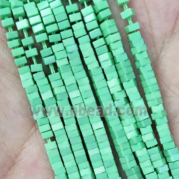 Green Oxidative Agate Square Beads