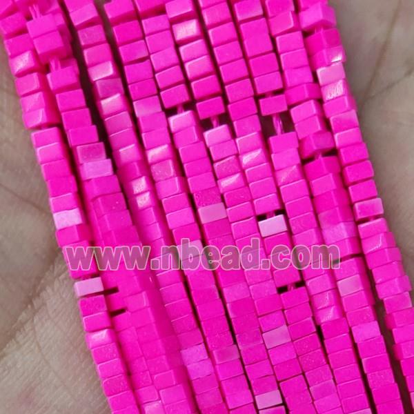 Pink Oxidative Agate Square Beads