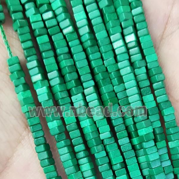 Green Oxidative Agate Square Beads