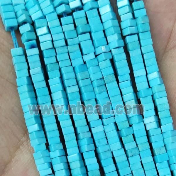 Blue Oxidative Agate Square Beads
