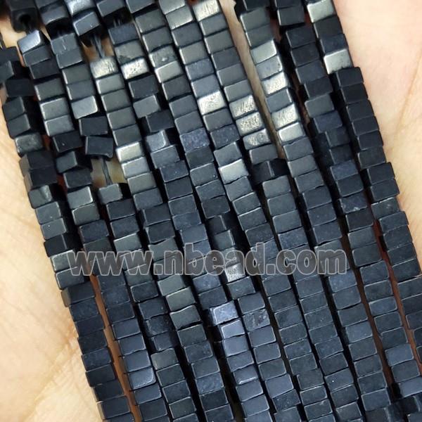 Black Oxidative Agate Square Spacer Beads