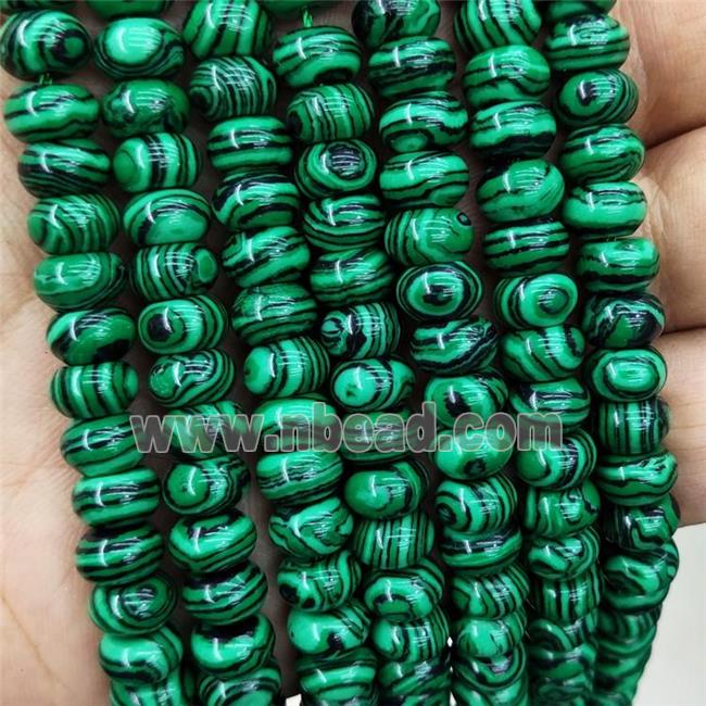 Synthetic Malachite Beads Green Smooth Rondelle