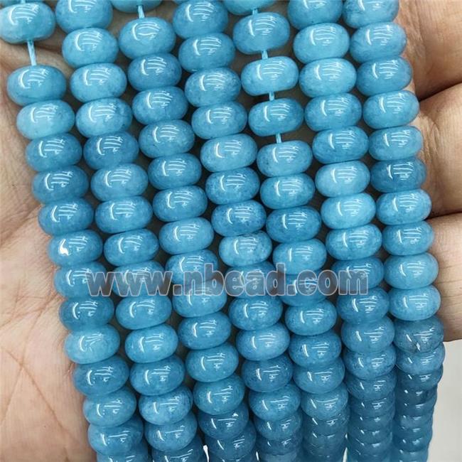 Jade Beads Teal Dye Smooth Rondelle