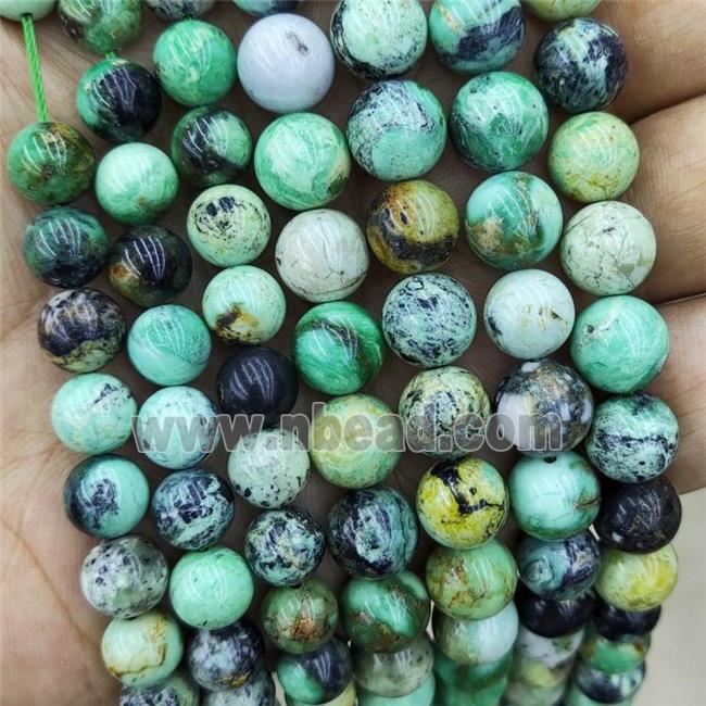 Natural Variscite Beads Green Smooth Round
