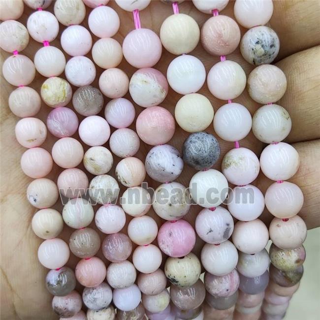 Natural Pink Opal Beads Smooth Round