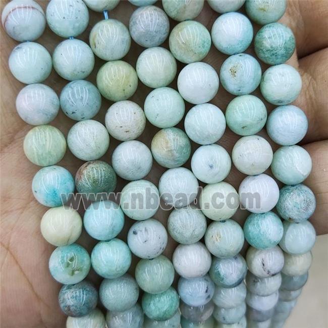 Natural Amazonite Beads Green B-Grade Smooth Round