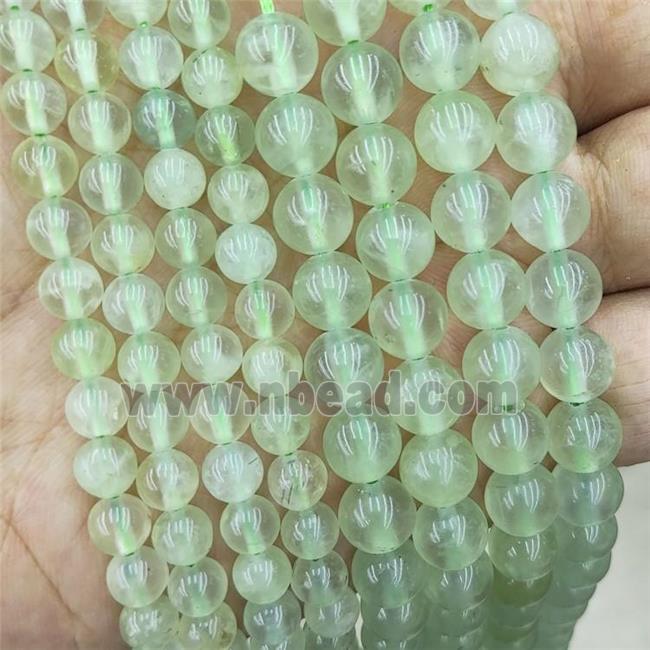 Natural Green Prehnite Beads A-Grade Smooth Round