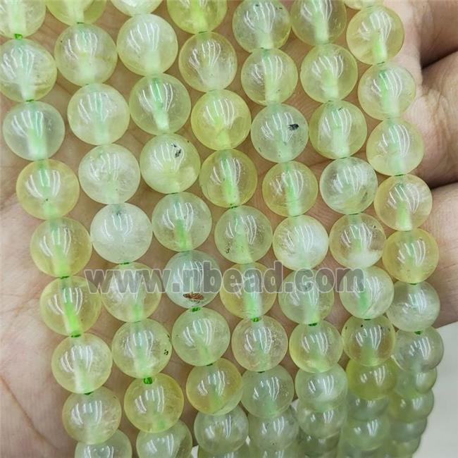 Natural Olive Prehnite Beads A-Grade Smooth Round