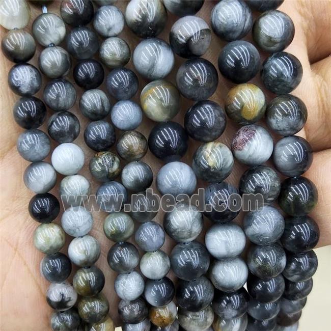 Natural Hawkeye Stone Beads Eagle Smooth Round
