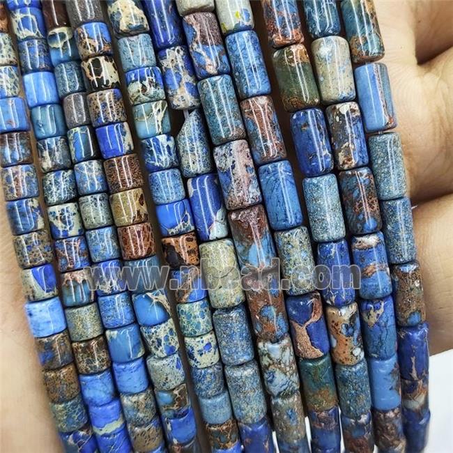 Imperial Jasper Tube Beads Blue