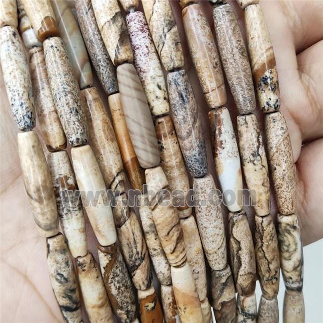Natural Picture Jasper Rice Beads