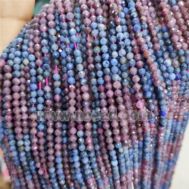 Natural Ruby Sapphire Beads Faceted Round