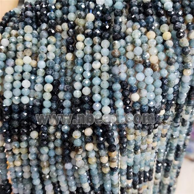 Natural Tourmaline Beads Blue Faceted Round