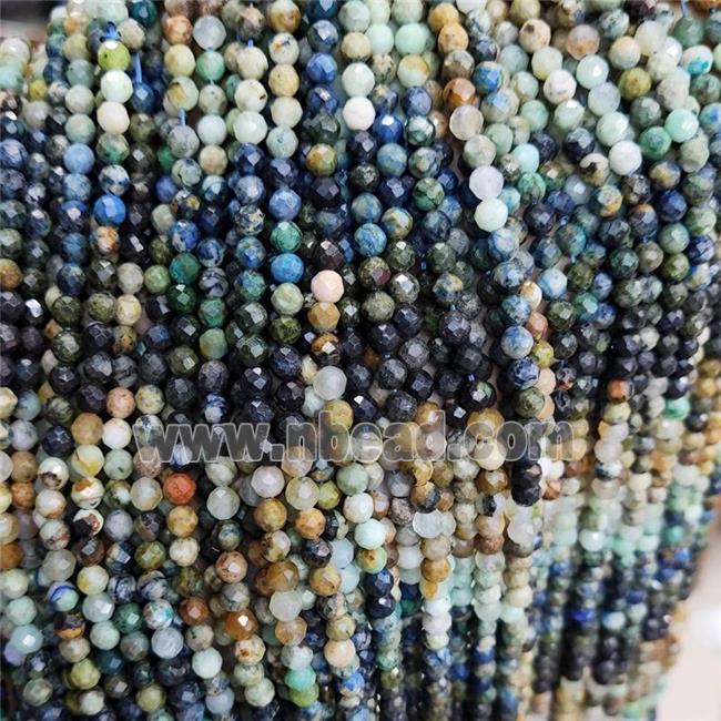Natural Chrysocolla Beads Multicolor Faceted Round