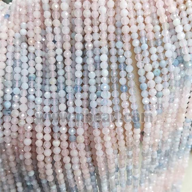 Natural Morganite Beads Multicolor Faceted Round