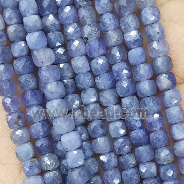 Natural Tanzanite Beads Blue AA-Grade Faceted Cube