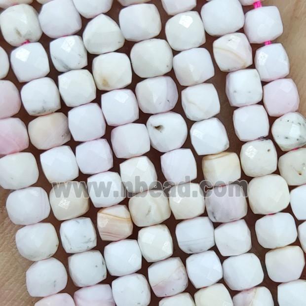 Natural Pink Queen Shell Beads Faceted Cube