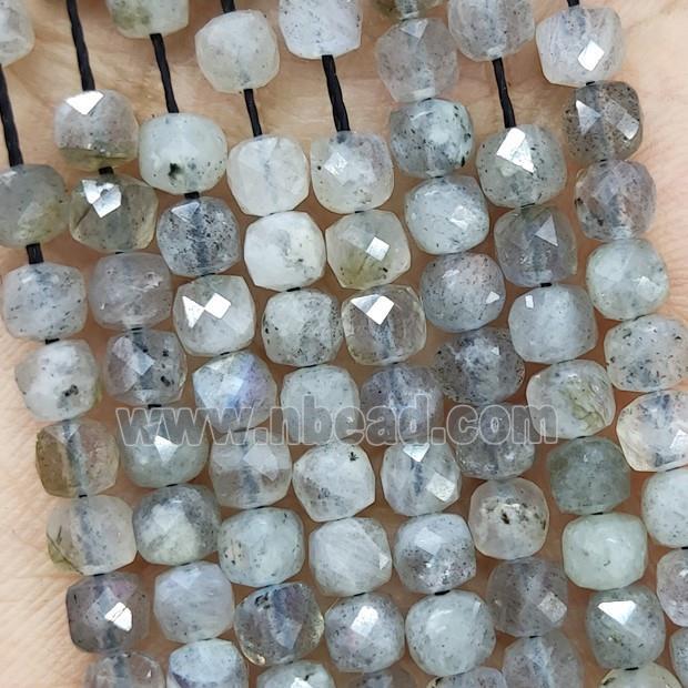 Natural Labradorite Beads Faceted Cube