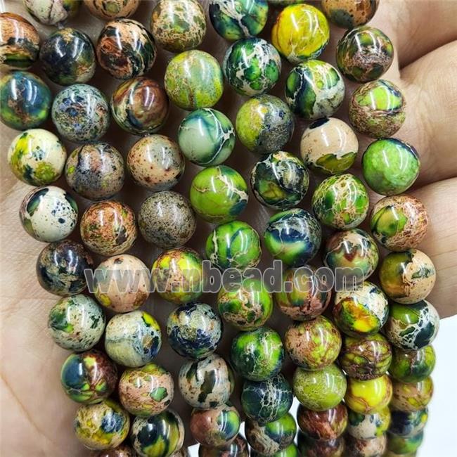 Imperial Jasper Beads Olive Dye Smooth Round