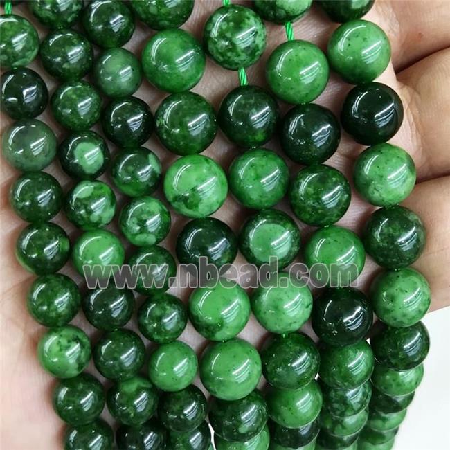 Natural Russian Chrsoprase Beads Green Smooth Round